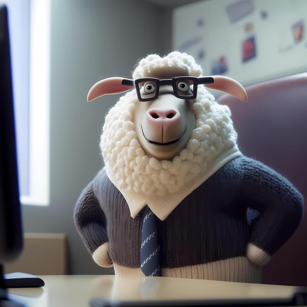 sheep businessman illustration photo