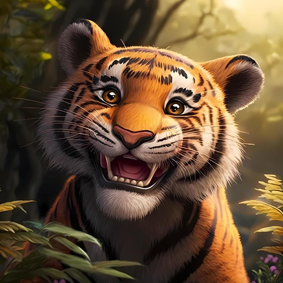 tiger illustration AI Generated photo
