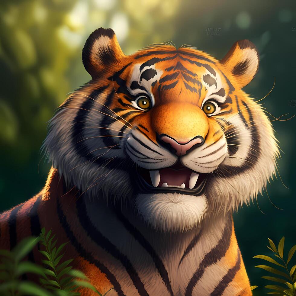 tiger illustration aesthetic photo