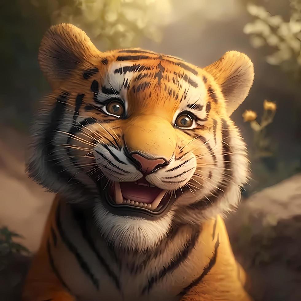 tiger illustration AI Generated photo