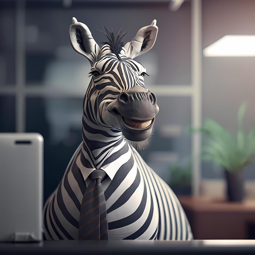 zebra businessman illustration photo