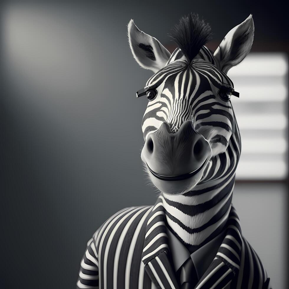 zebra businessman illustration photo