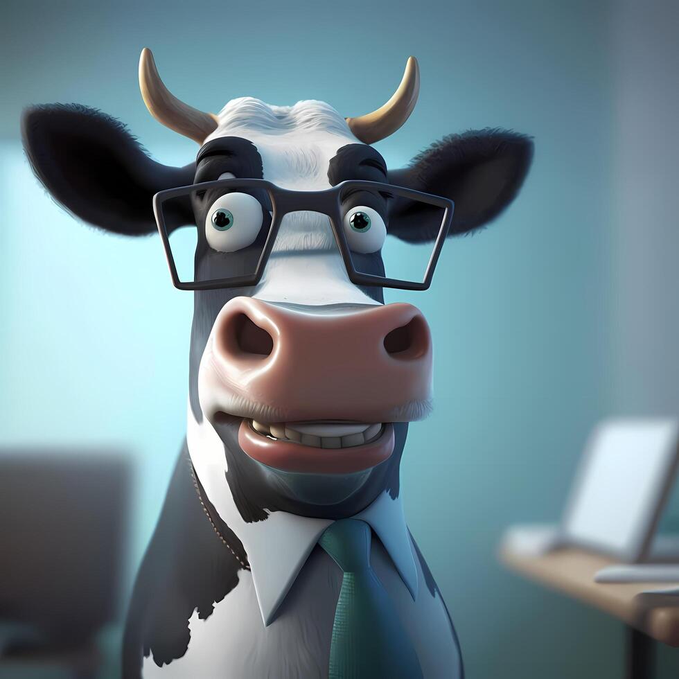 cow businessman illustration photo