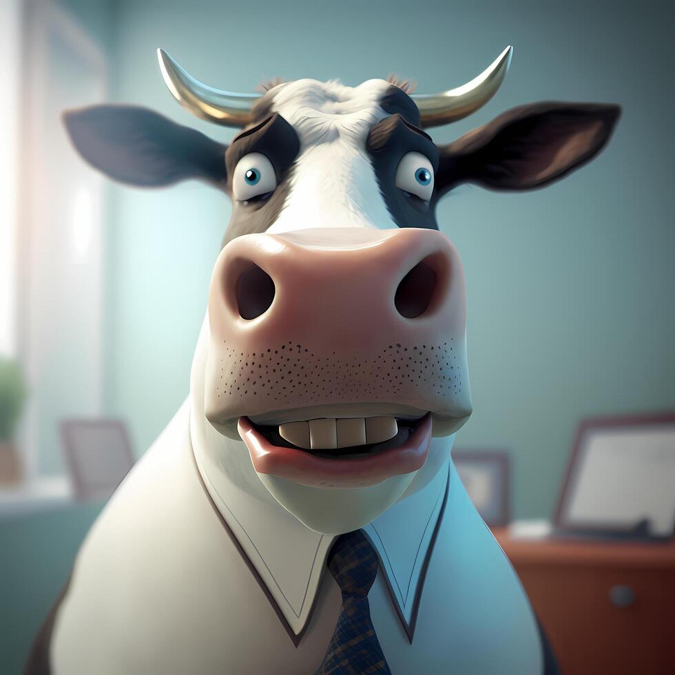 cow businessman illustration photo