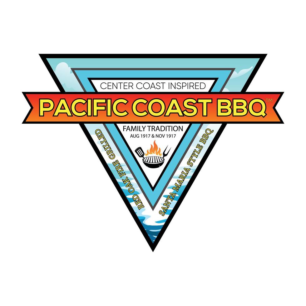 pacific coast BBQ logo design vector