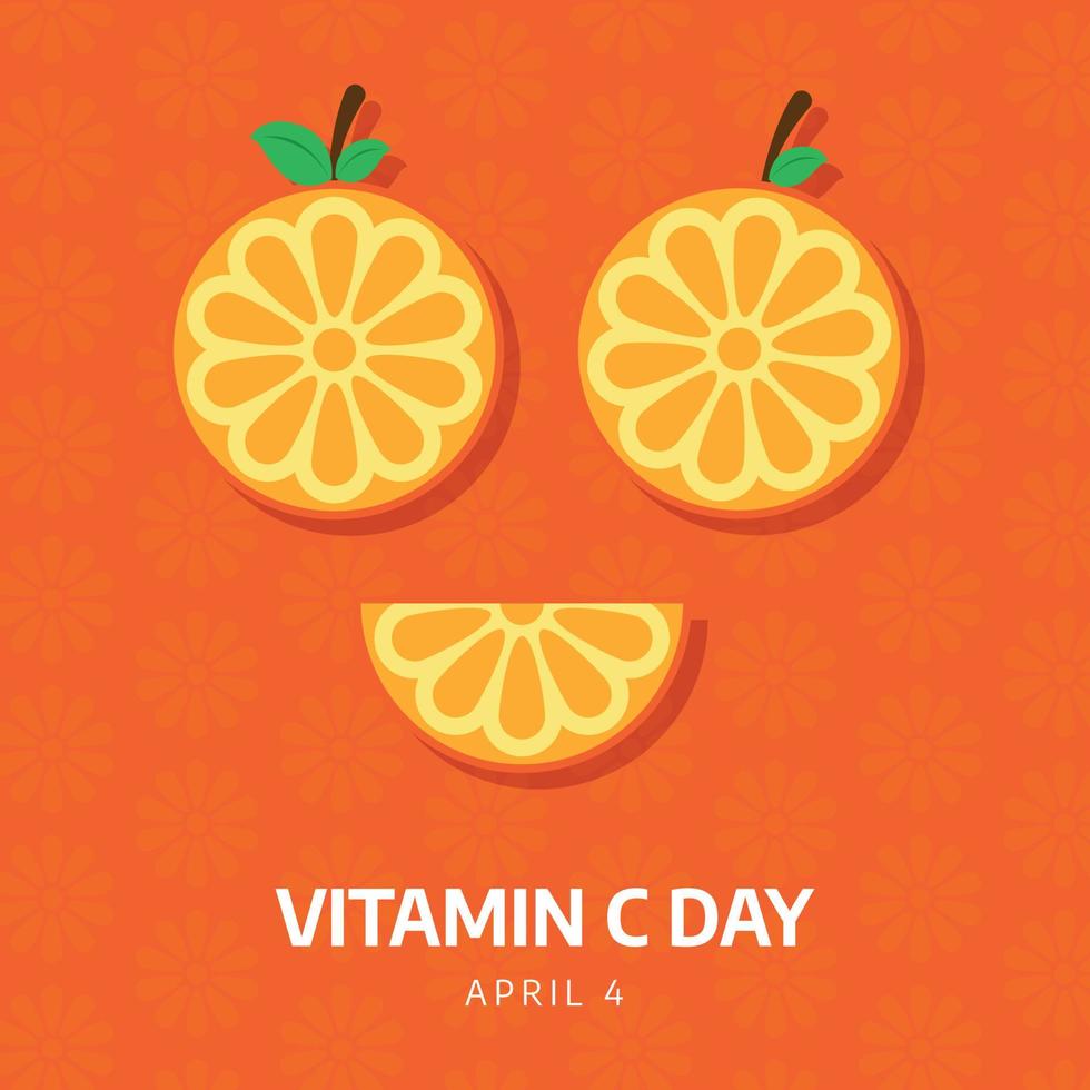 nacional vitamina C día vector ilustracion con naranja o agrios