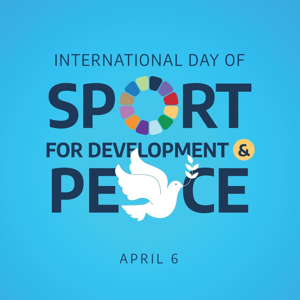 international day of sport for development and peace vector illustration. international event illustration. white dove peace vector illustration. sport day