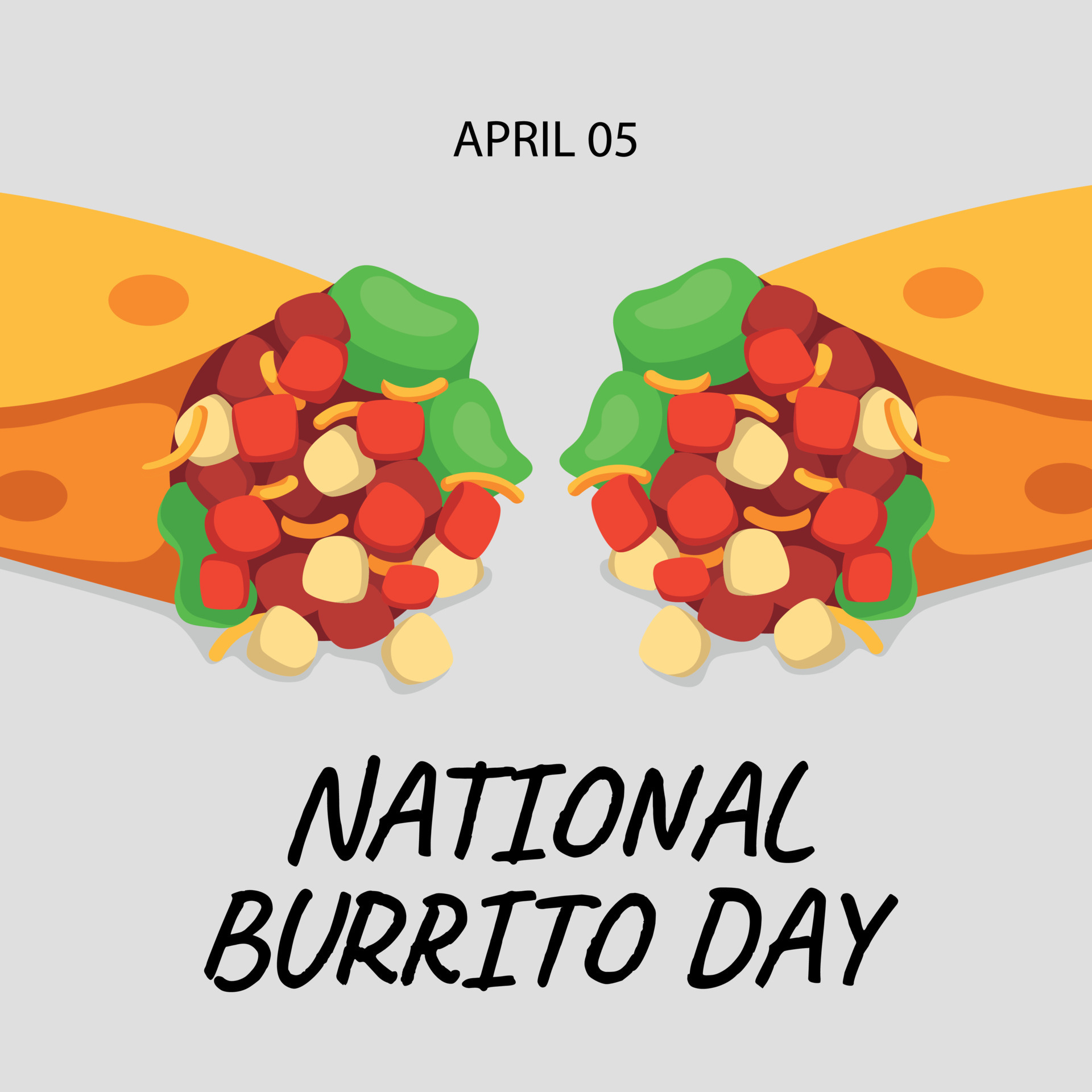 national burrito day. burrito flat illustration. burrito day. burrito