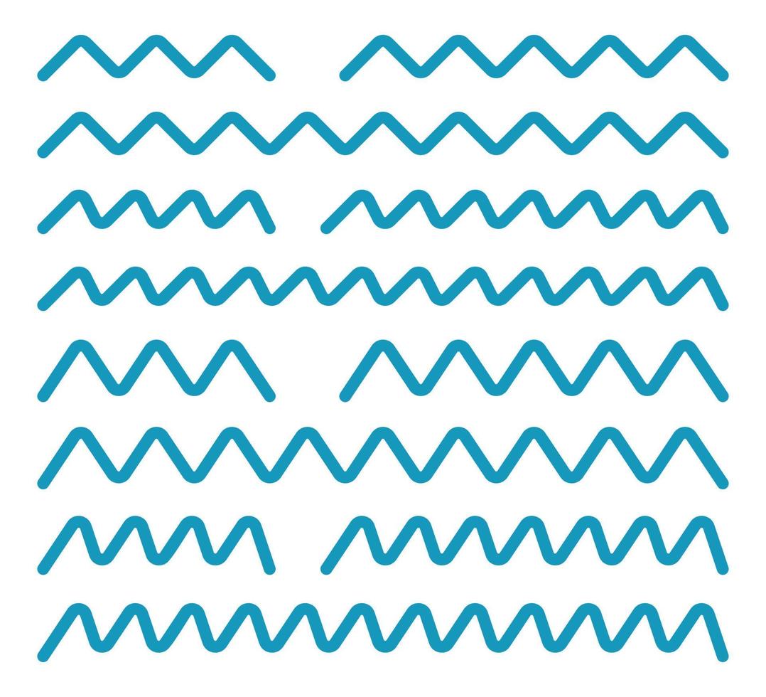 zig zag vector set, dudle line pattern design for border.