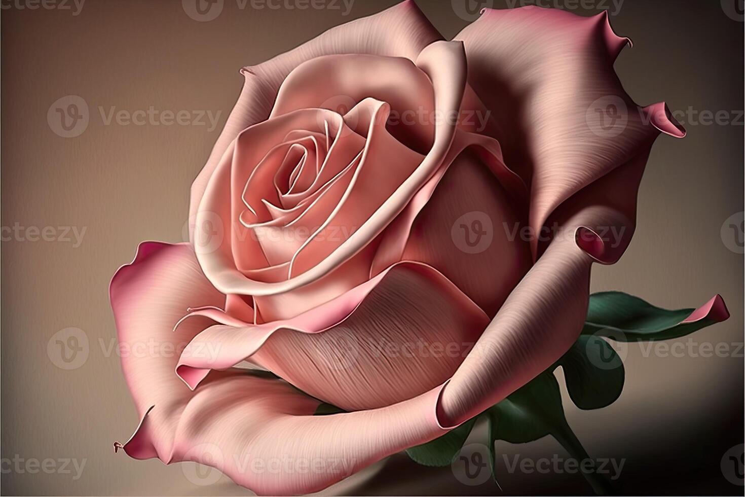 Pink silk satin rose. photo