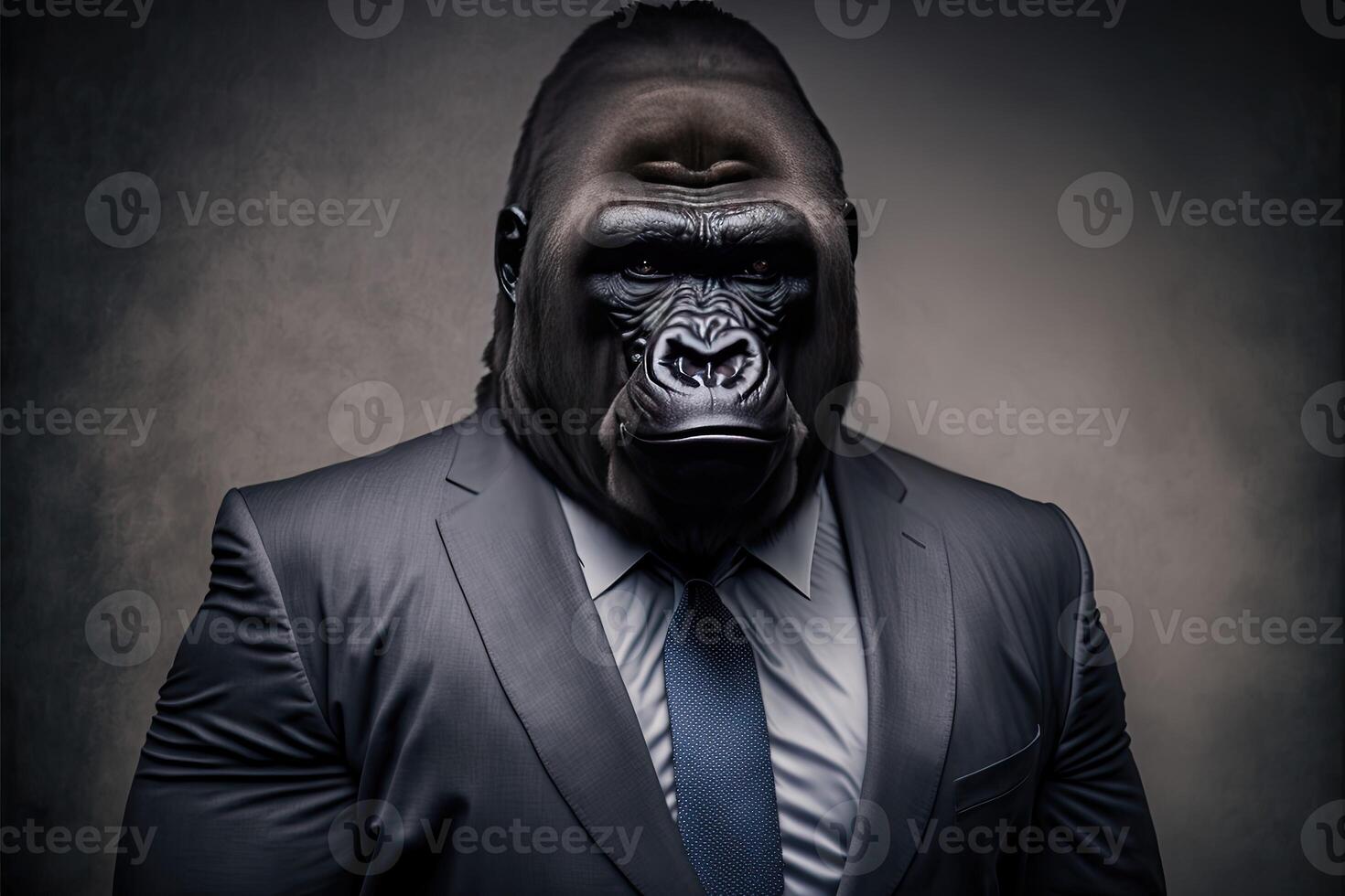 Portrait of gorilla businessman. Animal head in business suit. 21876875