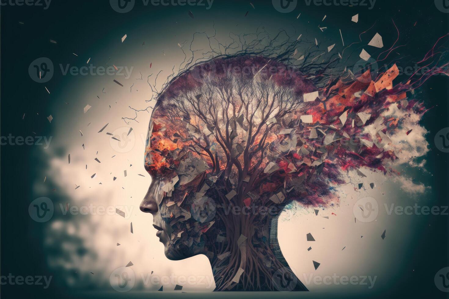 Mental health and stress abstract background. photo