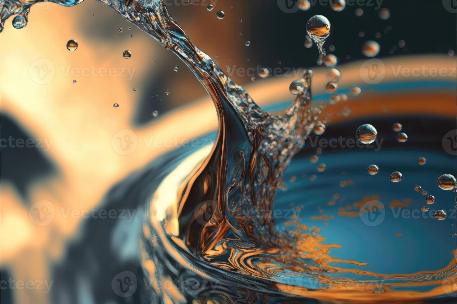 Something fell into the water and make the water ripple. photo