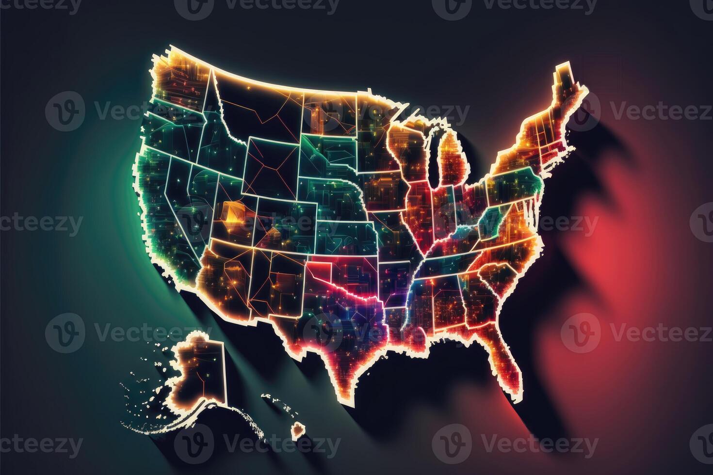 USA map digital concept. photo