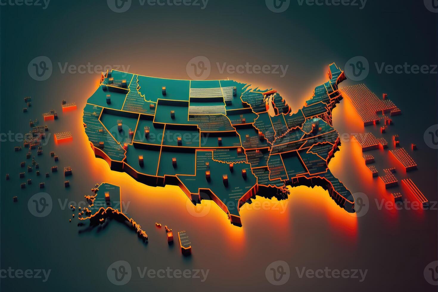 USA map digital concept. photo