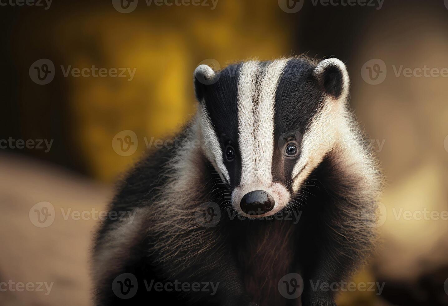 Cute Badger. AI Generated photo