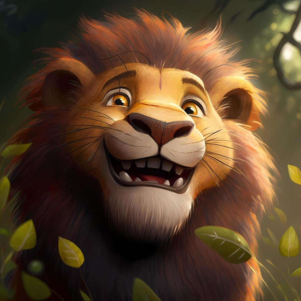 lion illustration AI Generated photo