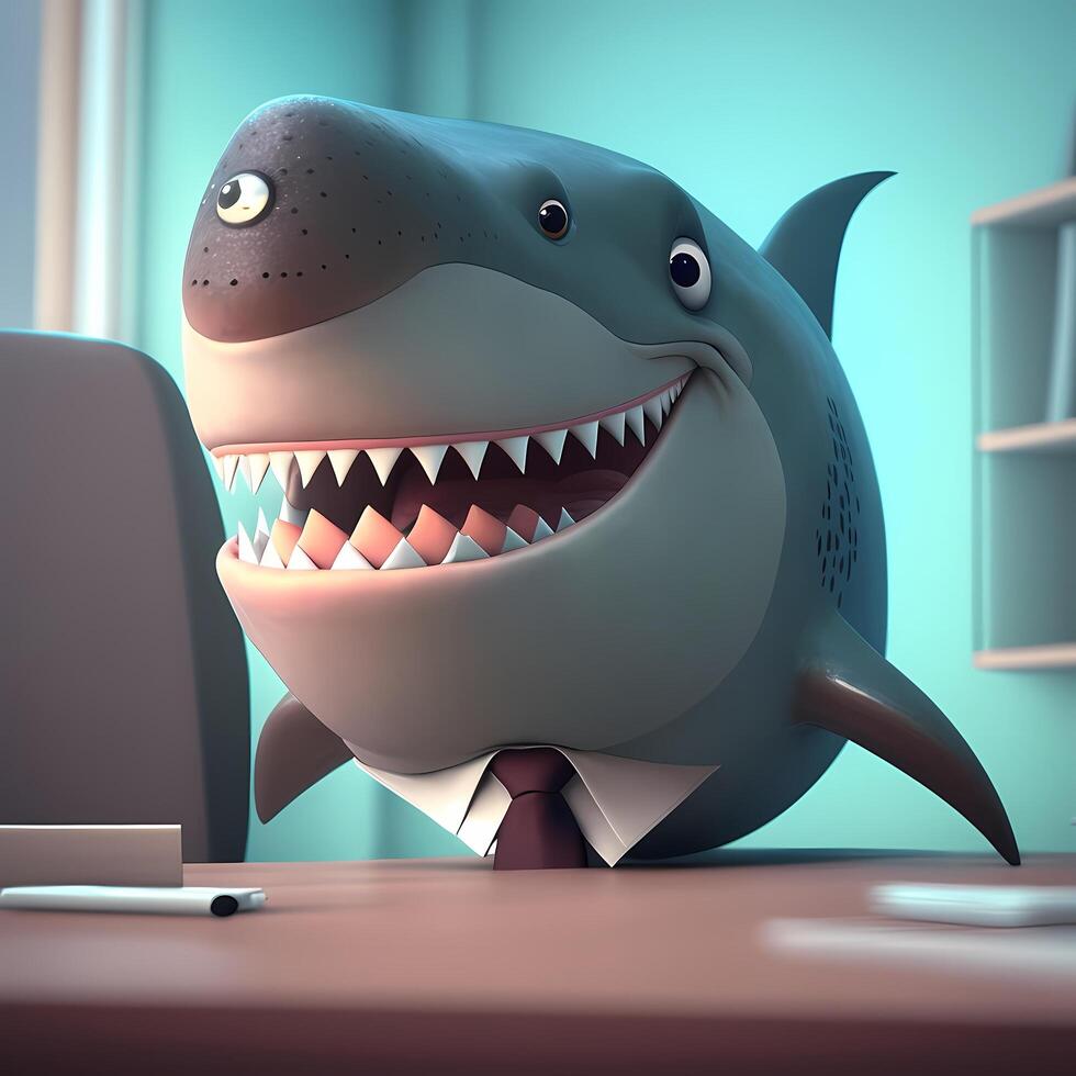 shark businessman illustration photo