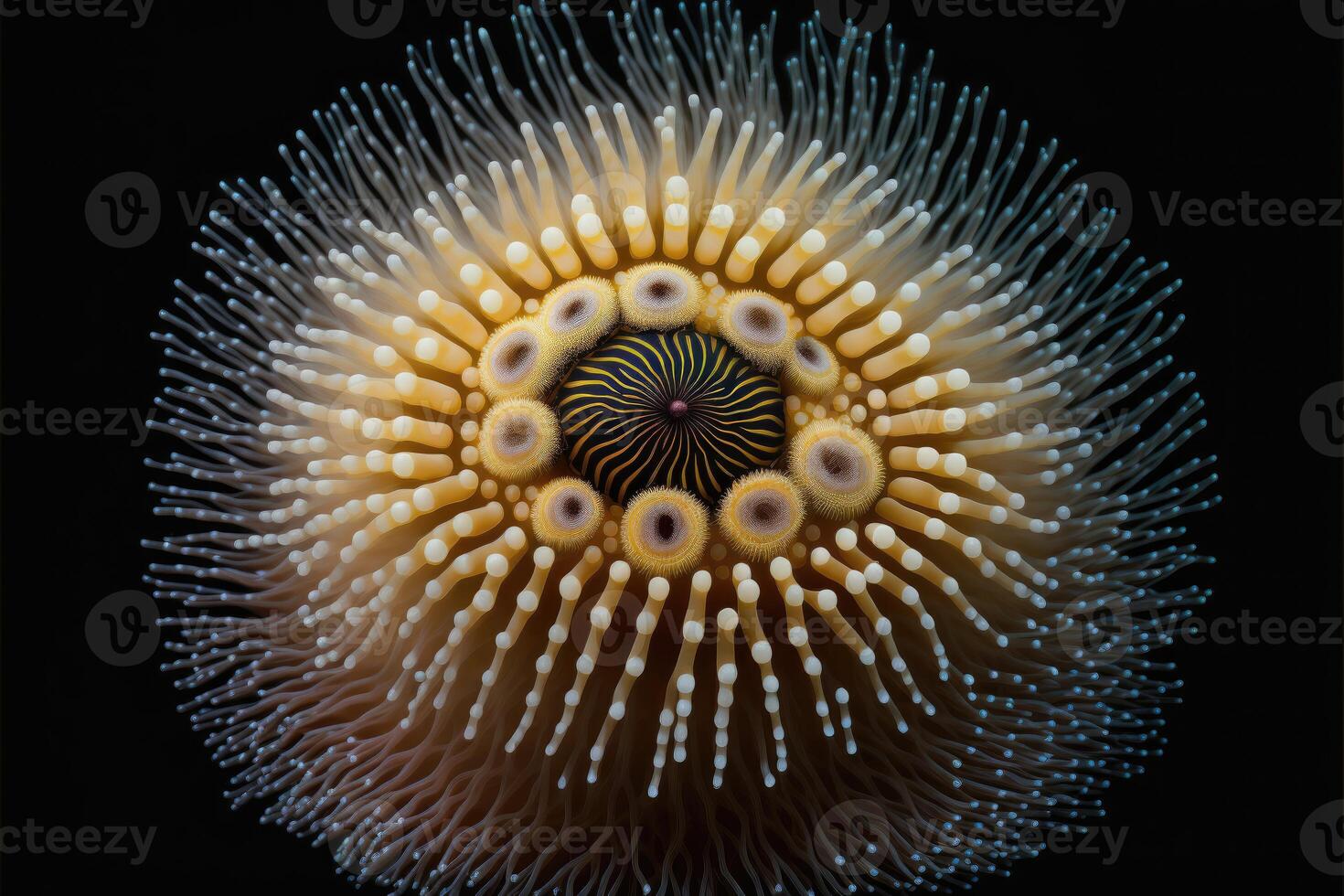 The beautiful and deadly sea anemones of the deep. photo