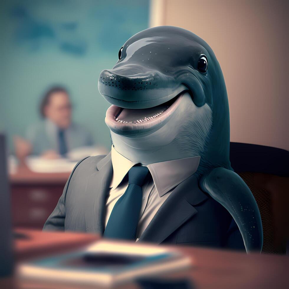 dolpin businessman illustration photo