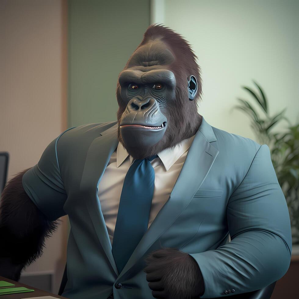 gorilla businessman illustration photo