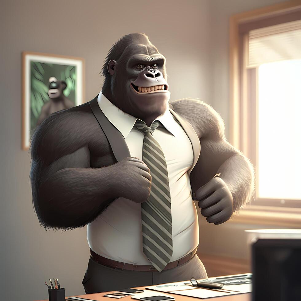 gorilla businessman illustration photo