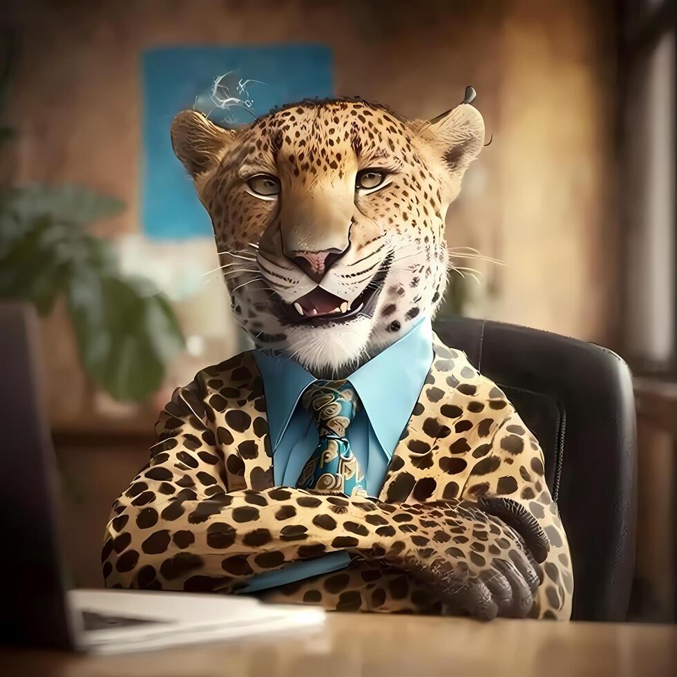 leopard businessman illustration businessman illustration photo