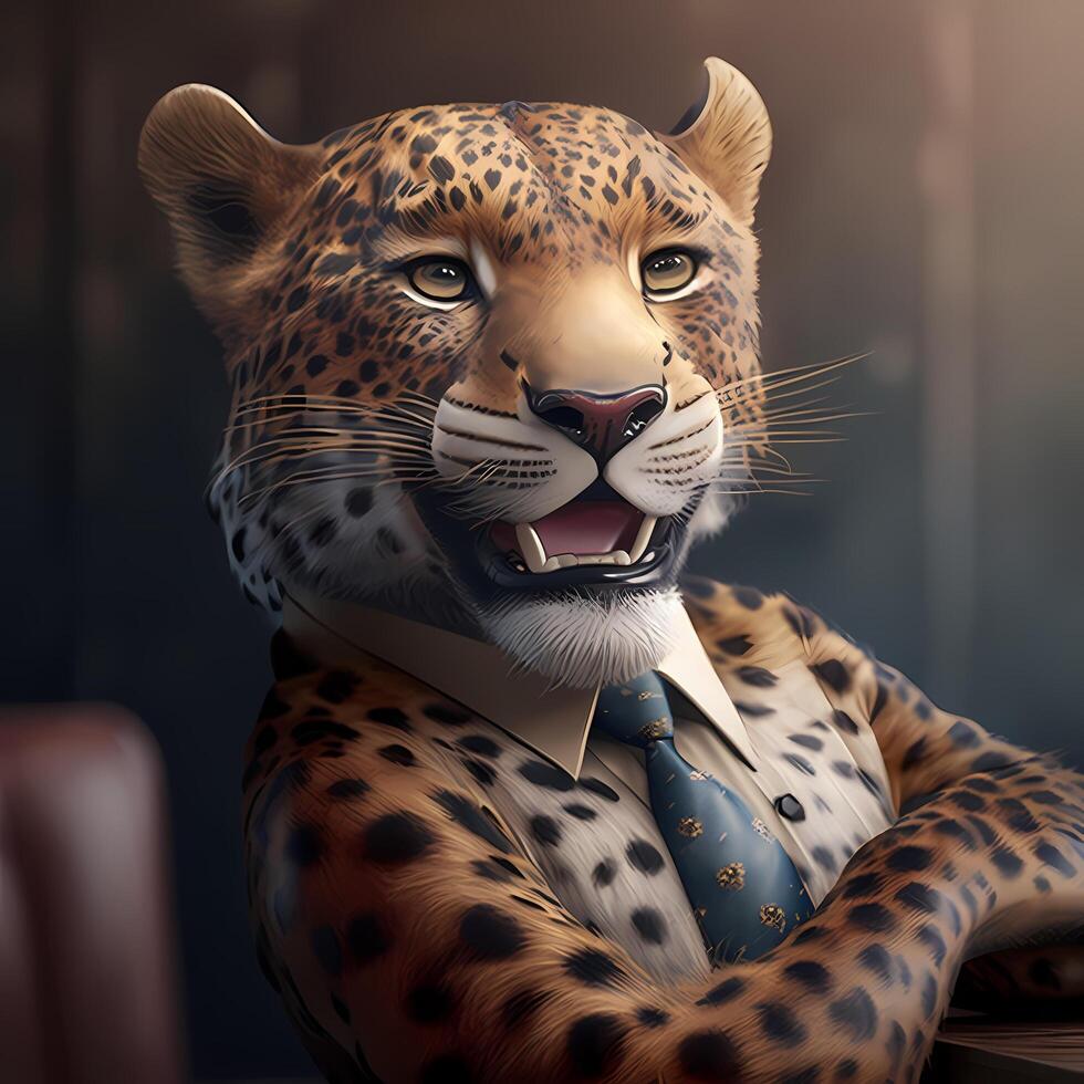 leopard businessman illustration businessman illustration photo