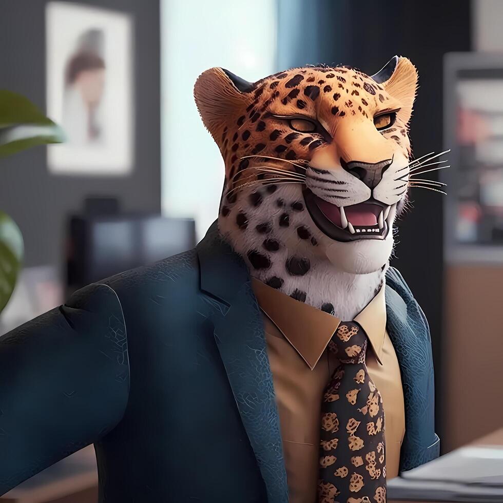 leopard businessman illustration businessman illustration photo