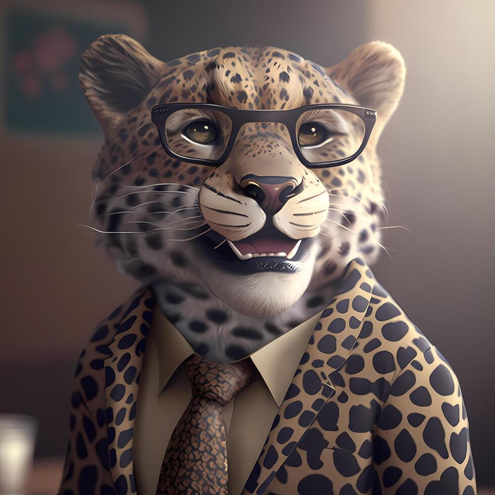 leopardo empresario ilustración ai empresario generado ilustración ai generado foto