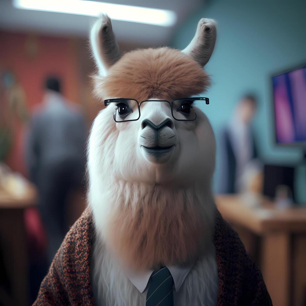 alpaca businessman illustration photo