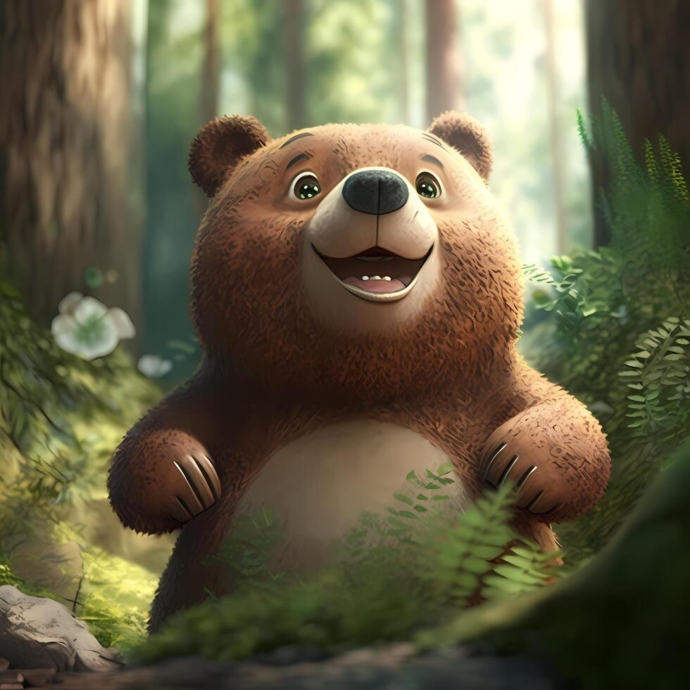 bear illustration AI Generated photo