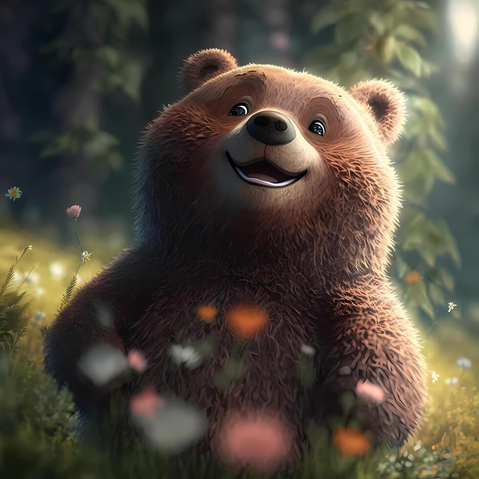 bear illustration AI Generated photo