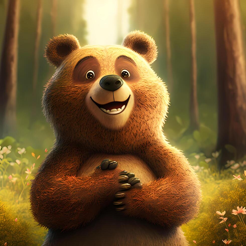 bear illustration AI Generated photo