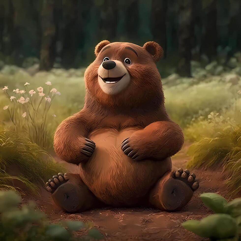 bear illustration aesthetic photo