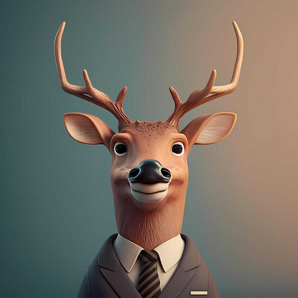 deer businessman illustration photo
