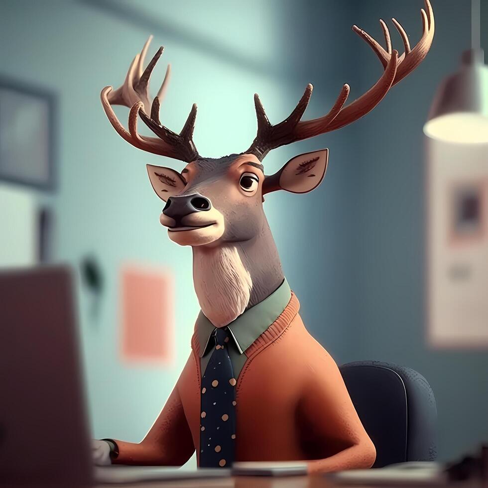 deer businessman illustration photo