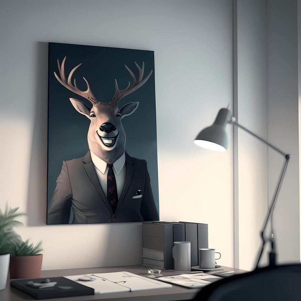 deer businessman illustration photo