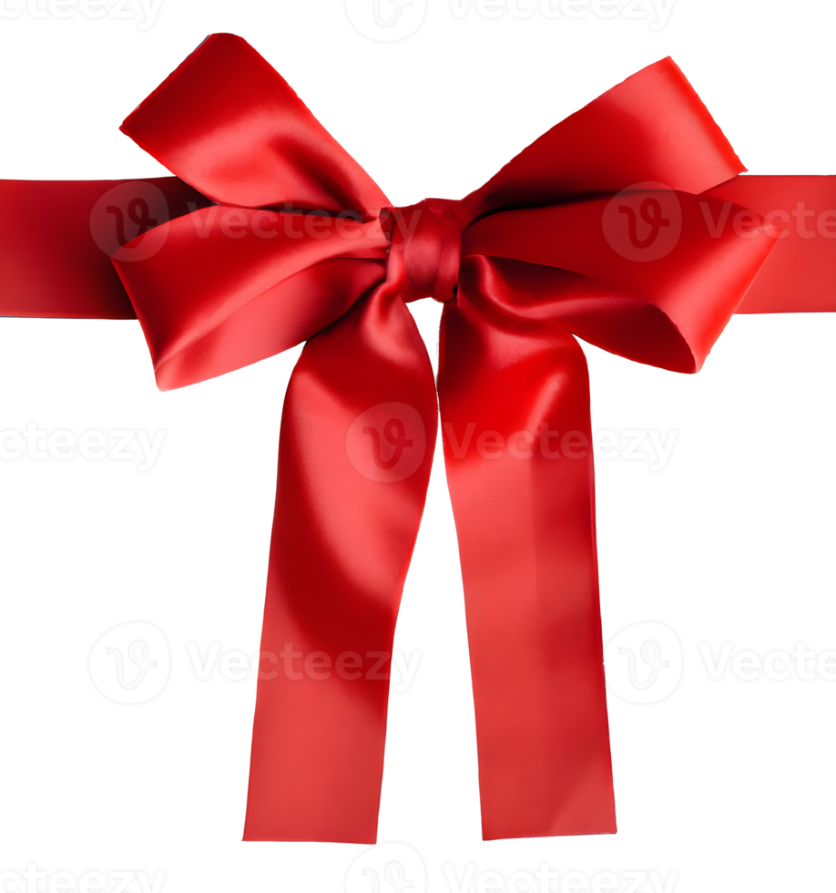 close up of red ribbon bow png