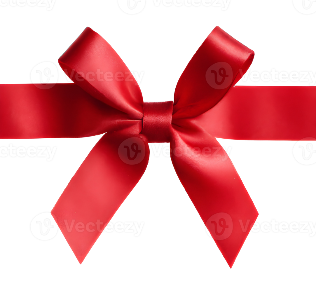 close up of red ribbon bow png