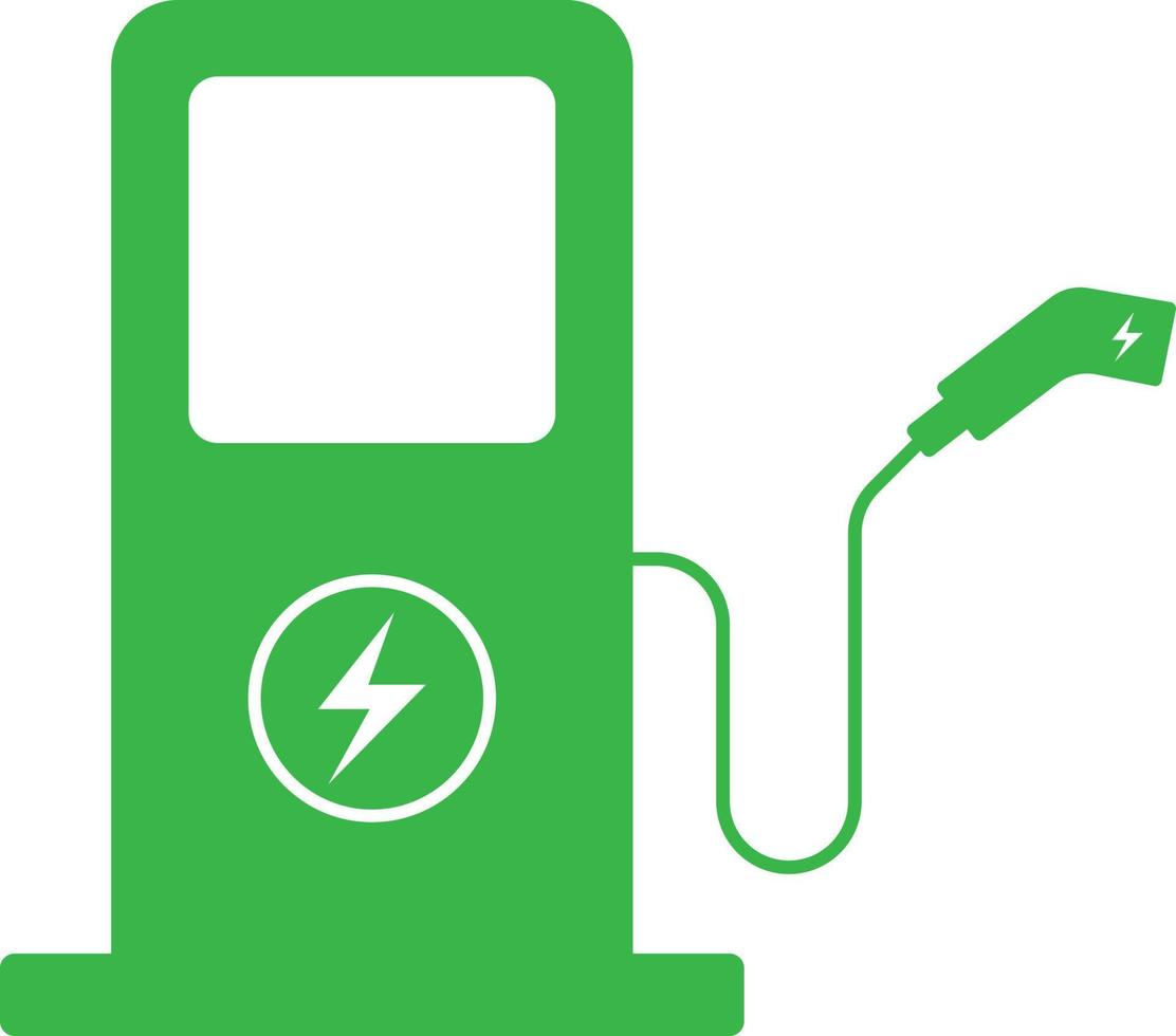 Electric vehicles with charging plugs vector