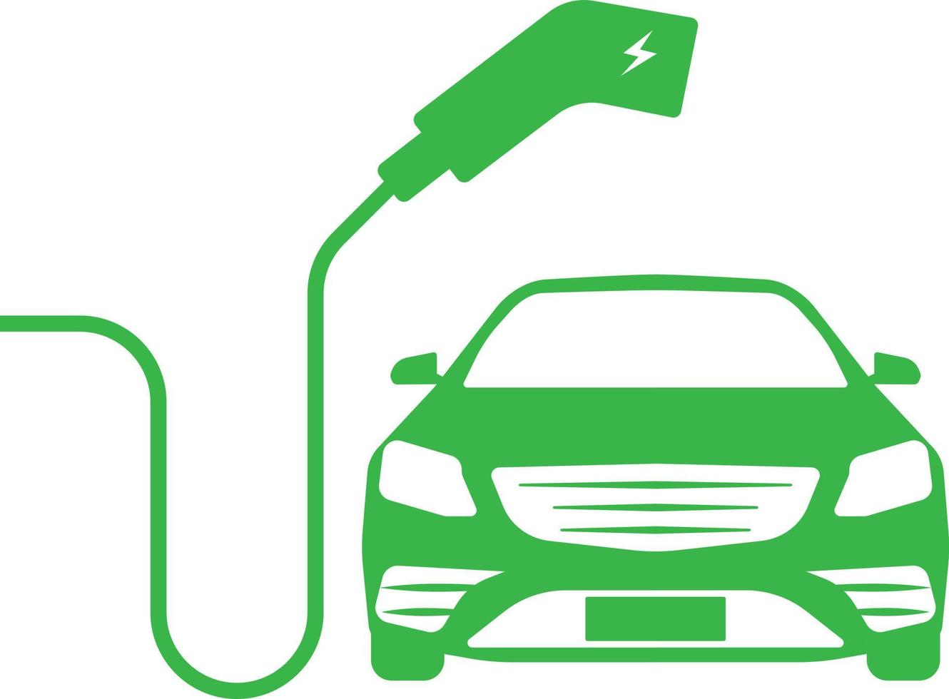 Electric vehicles with charging plugs vector