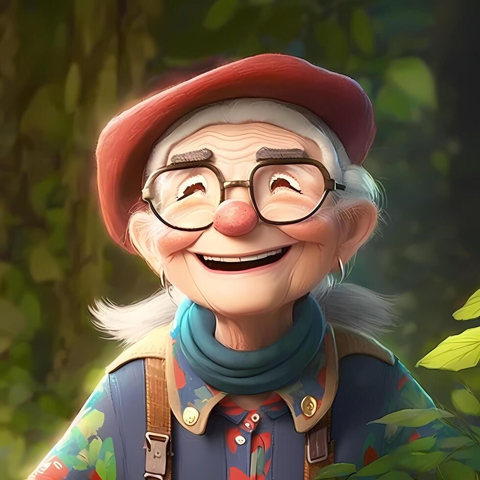 old woman advanture people character illustration photo