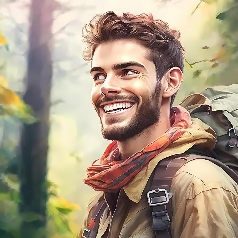 man advanture people character illustration photo