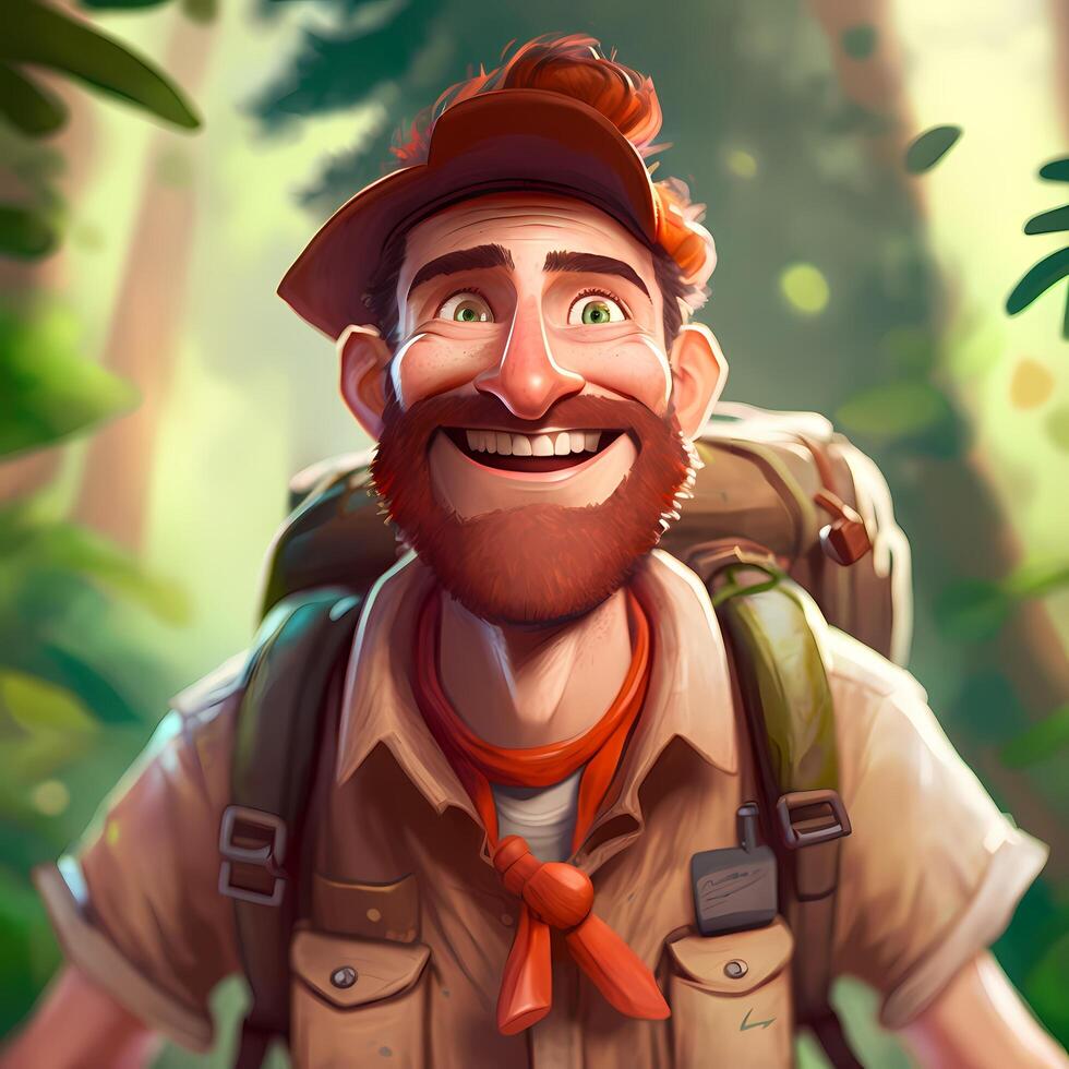 man advanture people character illustration photo