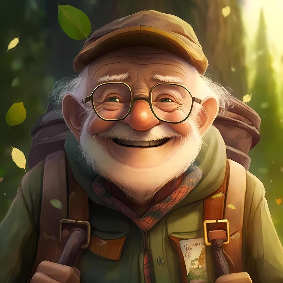 old man advanture people character illustration photo