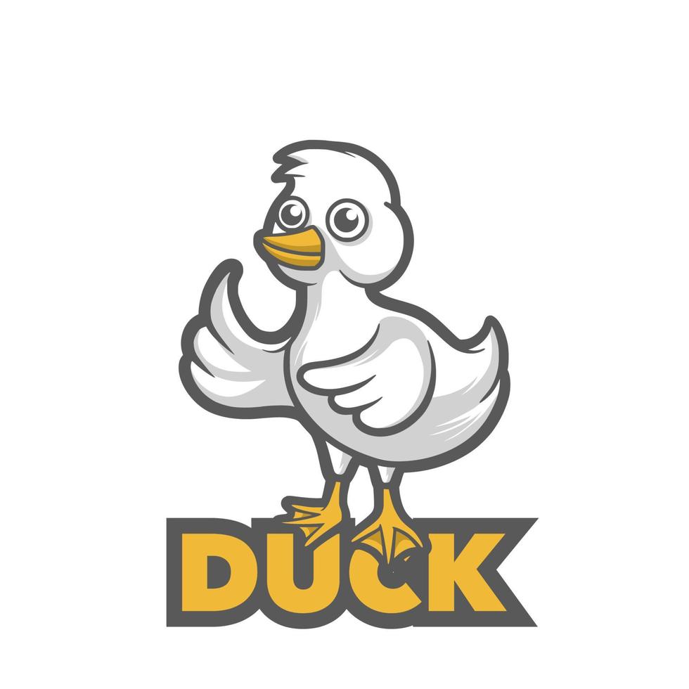 Duck cute mascot vector