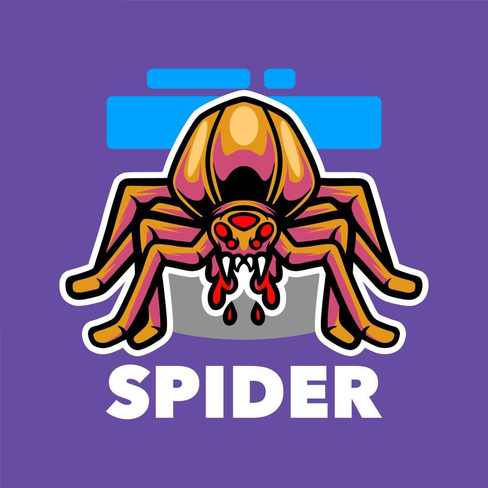 Spider scary mascot vector