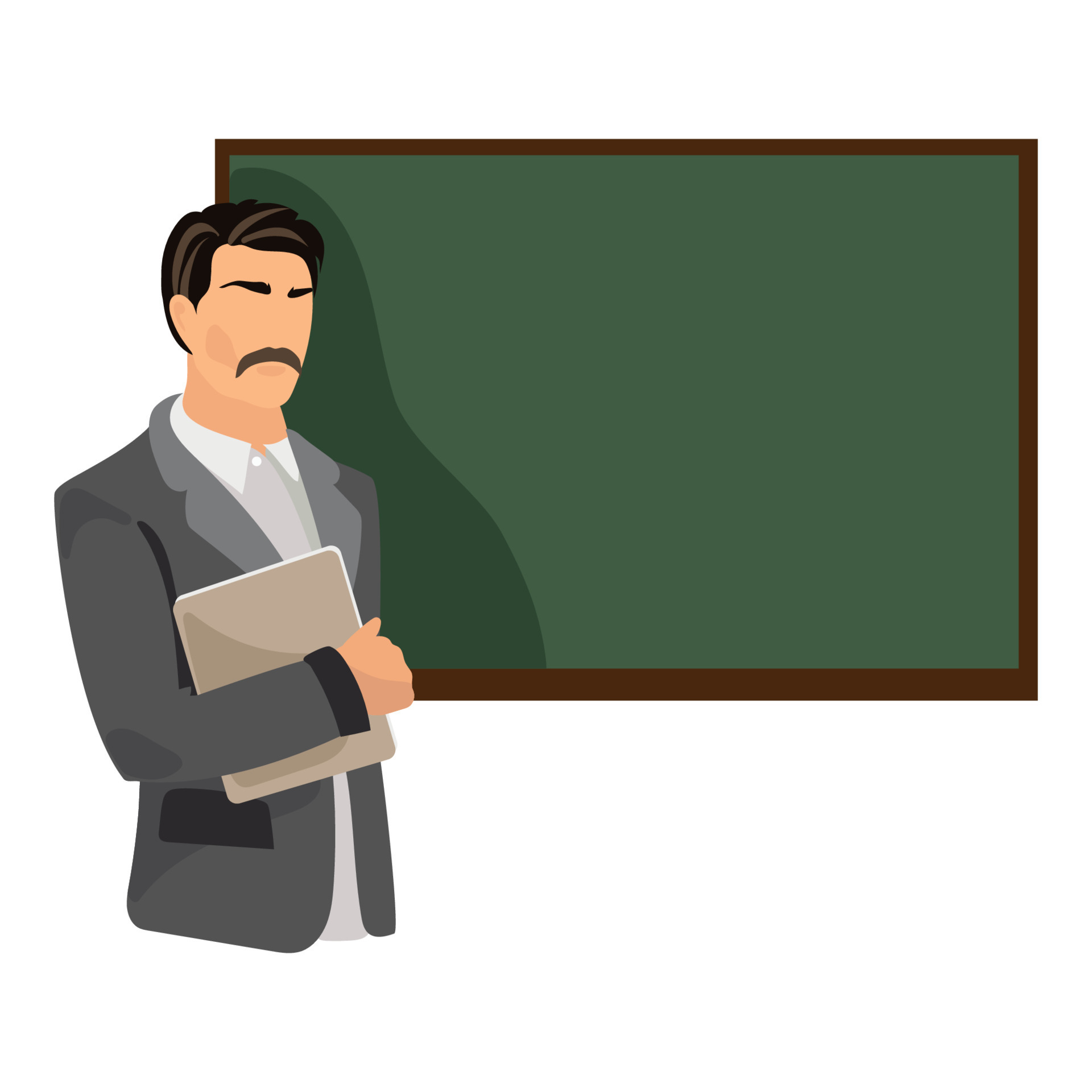 The Professor masculino profesor profesor en el salón de clases cerca el verde tiza