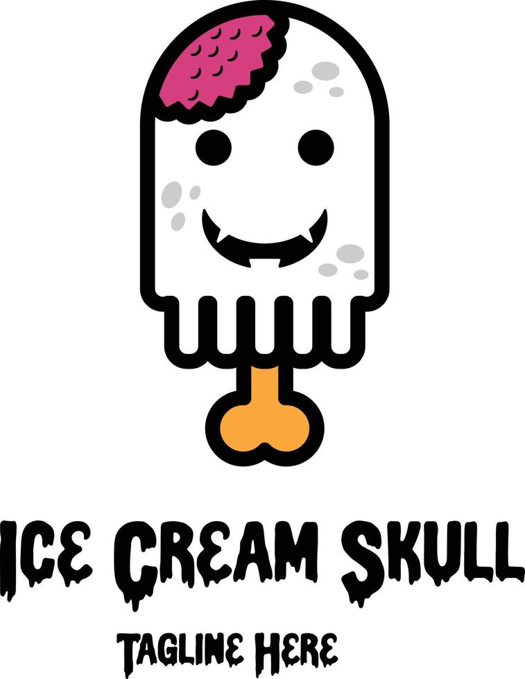 vector illustration of skull head ice cream stick.